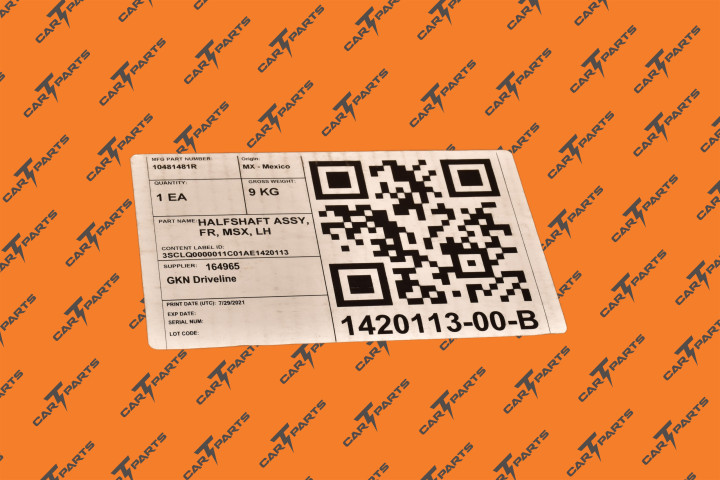 Halfshaft Assy, Fr, Left Hand | Tesla Part 1420113-00-B